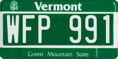 VT license plate WFP991