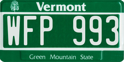 VT license plate WFP993