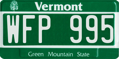 VT license plate WFP995