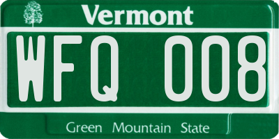 VT license plate WFQ008