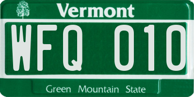 VT license plate WFQ010