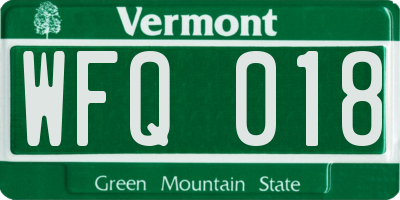VT license plate WFQ018