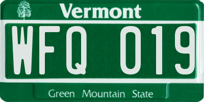 VT license plate WFQ019