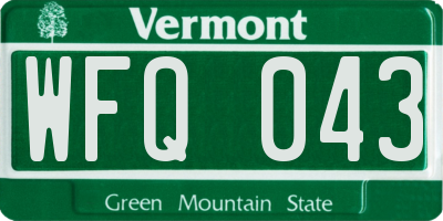 VT license plate WFQ043