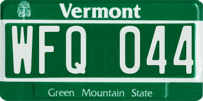 VT license plate WFQ044