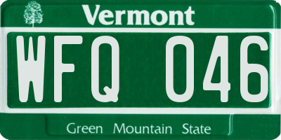 VT license plate WFQ046