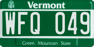 VT license plate WFQ049