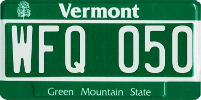 VT license plate WFQ050