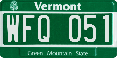 VT license plate WFQ051