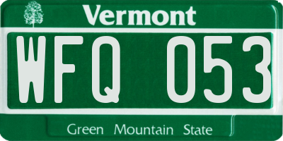 VT license plate WFQ053