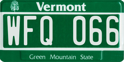 VT license plate WFQ066