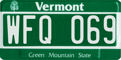 VT license plate WFQ069
