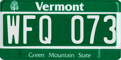 VT license plate WFQ073