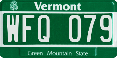 VT license plate WFQ079