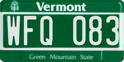 VT license plate WFQ083