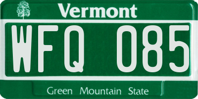 VT license plate WFQ085