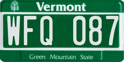 VT license plate WFQ087