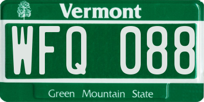 VT license plate WFQ088
