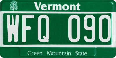 VT license plate WFQ090