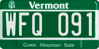 VT license plate WFQ091