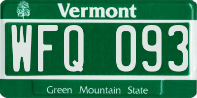 VT license plate WFQ093