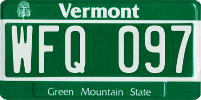 VT license plate WFQ097