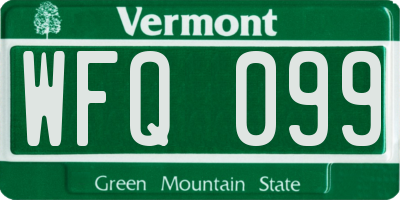VT license plate WFQ099