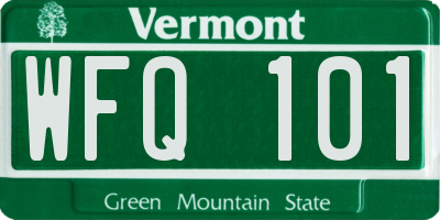 VT license plate WFQ101