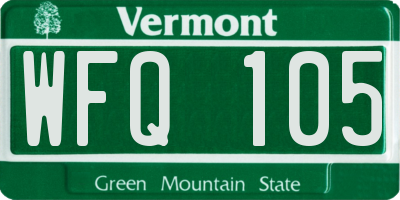 VT license plate WFQ105