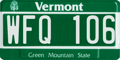 VT license plate WFQ106