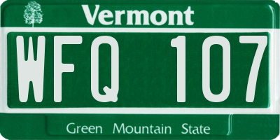 VT license plate WFQ107