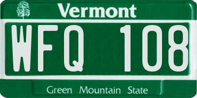 VT license plate WFQ108
