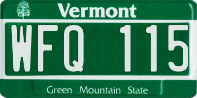 VT license plate WFQ115