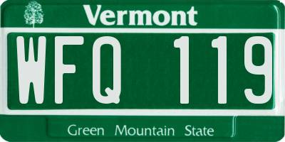 VT license plate WFQ119