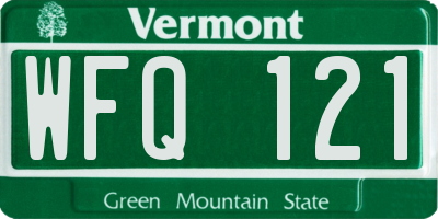 VT license plate WFQ121