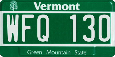 VT license plate WFQ130