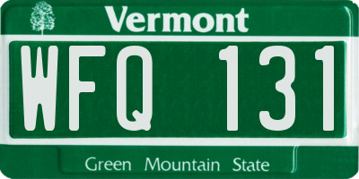 VT license plate WFQ131