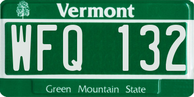 VT license plate WFQ132