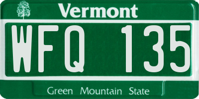 VT license plate WFQ135