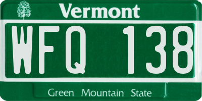 VT license plate WFQ138
