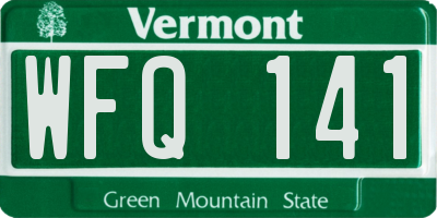 VT license plate WFQ141