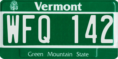VT license plate WFQ142