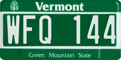 VT license plate WFQ144