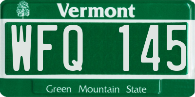 VT license plate WFQ145
