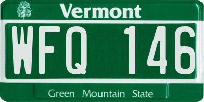 VT license plate WFQ146