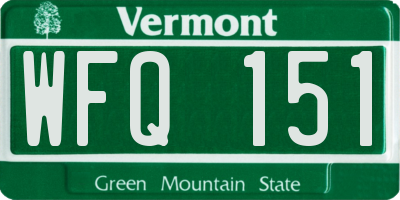 VT license plate WFQ151