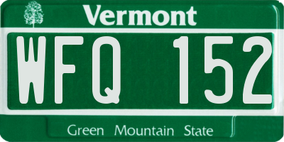 VT license plate WFQ152