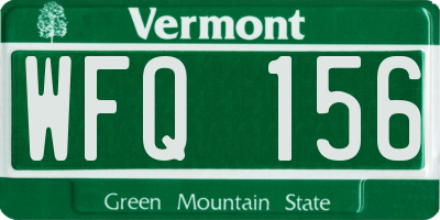 VT license plate WFQ156
