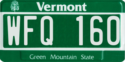 VT license plate WFQ160