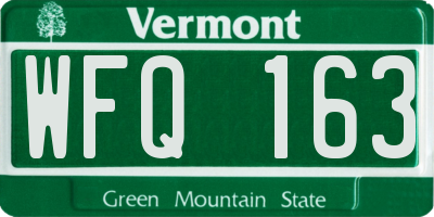 VT license plate WFQ163